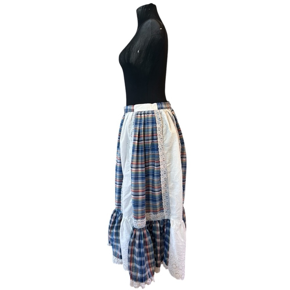 Vintage Striped White Prairie Circle Skirt - Picture 5 of 12
